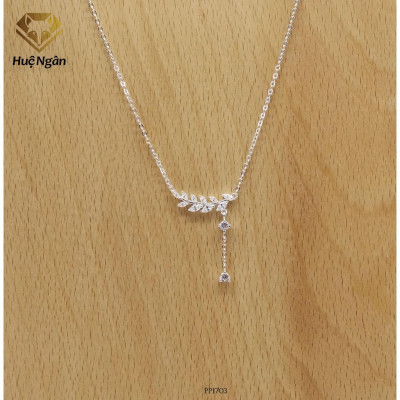 Dây chuyền bạc Ý 925 Huệ Ngân - Lá Ô Liu PP1703