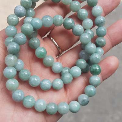 Vòng chuỗi đá cẩm thạch tự nhiên xanh ngọc nhẹ nhàng đẹp sang may mắn Size vòng hạt 8mm Hợp nữ mệnh Thủy Mộc hỏa rẻ đẹp