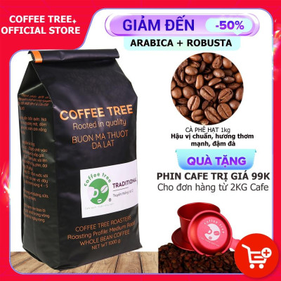 Cà Phê Nguyên Chất - Hạt - Truyền Thống Số 2 - Buôn Mê Thuột - 1Kg - Hương Thơm Mạnh – Vị Đắng Vừa – Hậu Vị Ngọt