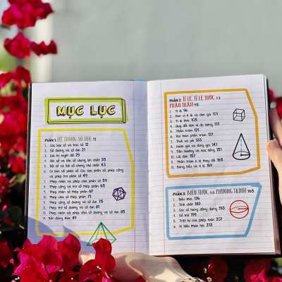 Combo sách Sổ tay toán học, Sổ tay bài tập toán ( bộ 2 cuốn ), sách tham khảo toán học lớp 4 đến lớp 9 - Hiệu sách Genbooks, bìa cứng in màu