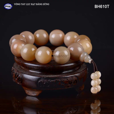 Vòng tay sừng bò Châu Phi Trắng - phong thủy đuôi lục hạt (BH610T) Đây sẽ là thứ mang tài lộc về nhà bạn - Bracelet of HAHANCO