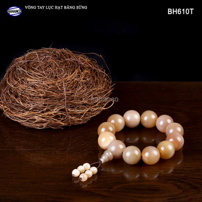 Vòng tay sừng bò Châu Phi Trắng - phong thủy đuôi lục hạt (BH610T) Đây sẽ là thứ mang tài lộc về nhà bạn - Bracelet of HAHANCO