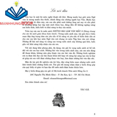 Sách - Những Bài Làm Văn Mẫu 8 (Dùng Chung Cho Các Bộ SGK Hiện Hành)