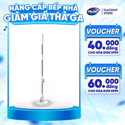 Cây Lau Nhà Đơn MyJae Sợi Microfiber Xoay 360 Độ Phù Hợp Cho Nhiều Loại Thùng Lau 134cm