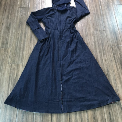 Áo chống nắng nữ toàn thân vải bò jean 2 lớp dáng xòe không xẻ sau che kín chân thoáng mát mẫu mới 2023