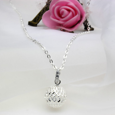 Dây Chuyền Nữ Bạc Hiểu Minh DMD423S Hình Cầu Phay Bạc Ta S925