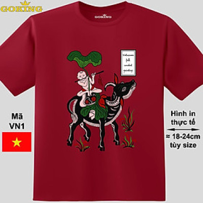 Chăn trâu thổi sáo, mã VN1. Áo thun tranh Đông Hồ Việt Nam cho cả gia đình. Form unisex cho nam nữ, trẻ em, bé trai gái. Quà tặng ý nghĩa cho người thân, bạn bè, doanh nghiệp, hội nhóm