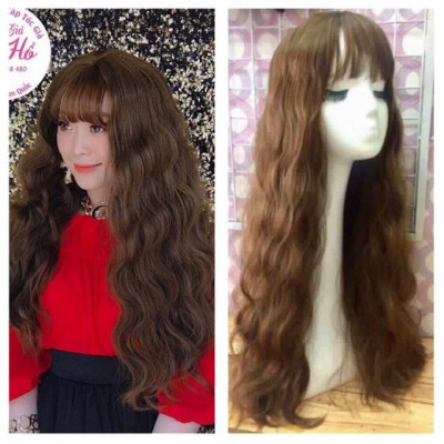 Tóc giả nguyên đầu xù sóng đủ màu- tặng lưới chùm tóc- hình thật