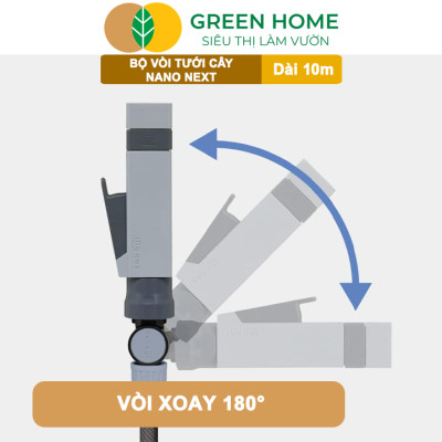 Bộ ống tưới cây Takagi Nano Next GreenHome, Dài 10m, Thiết Kế W-Reel Độc Quyền, Vòi Phun 4 Chế Độ, Gọn Nhẹ