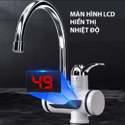 máy làm nóng trực tiếp tại vòi gắn bồn và gắn chậu làm nóng nhanh nhiệt độ 60c trở xuống giúp việc giữa bát tắm giặt dễ dàng hơn 