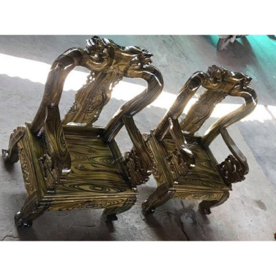 bộ bàn ghế quốc đào gỗ tràm tay 10 phun vân