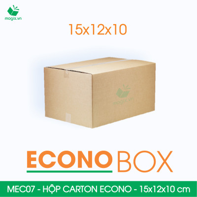 MEC07 - 15x12x10 cm - Combo 100 thùng hộp carton trơn siêu tiết kiệm ECONO