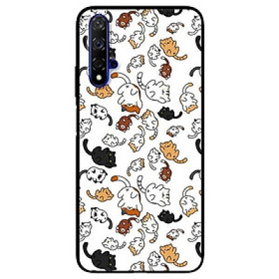 Ốp lưng dành cho Huawei 5t - Mate 20 - Mate 20 Pro mẫu Họa Tiết Mèo Nền Trắng