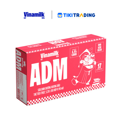 Thùng 48 Hộp Sữa dinh dưỡng Hương Dâu Vinamilk ADM (110ml)