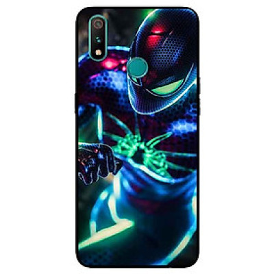 Ốp Lưng in cho Realme 3 Pro Mẫu Người Nhện Nền Neon - Hàng Chính Hãng