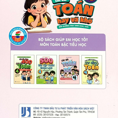 Sách - Tuyển Tập Các Bài Toán Hay Và Khó 4 - Bồi Dưỡng Học Sinh Khá, Giỏi