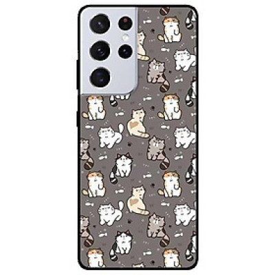 Ốp lưng dành cho Samsung S21 - S21 Plus - S21 Ultra mẫu Họa Tiết Mèo Xám