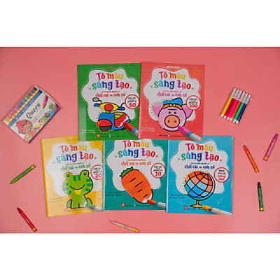 Sách - Combo 5 tập - Tô màu sáng tạo giúp bé làm quen với chữ cái và con số