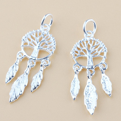 Combo 2 cái charm bạc hình Dream catcher cây lá treo - Ngọc Quý Gemstones