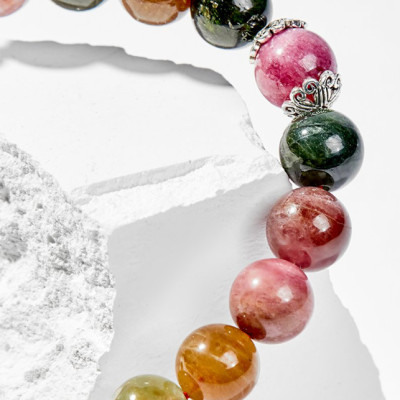 Vòng Tay Phong Thủy Nữ Đá Tourmaline Phối Charm Đèn Lồng Bạc (8mm) Nhiều Mệnh Ngọc Quý Gemstones