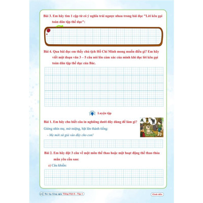 Sách - Bài Tập Hằng Ngày Tiếng Việt 3 - Tập 1 - Cánh Diều (1 cuốn)