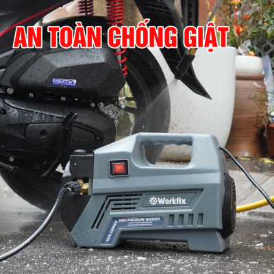 Cam Kết Lõi Đồng 100% - Máy rửa xe mini gia đình Workfik 2500w-Máy xịt rửa cao áp có tạo bọt tuyết tặng kèm đầy đủ phụ kiện, Bảo hành Chính hãg
