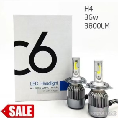 1 ĐÈN PHA LED C6 H4 SIÊU SÁNG LẮP XE MÁY ÔTÔ