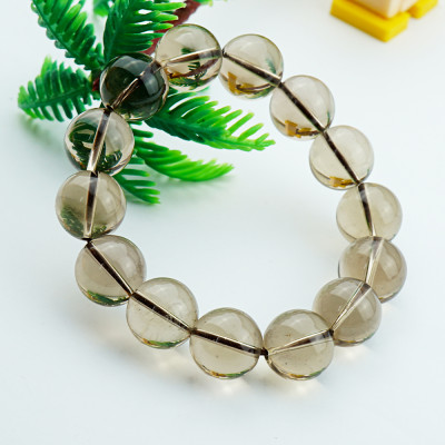 Vòng Tay Đá Thạch Anh Khói Smoky Quartz Tự Nhiên 14mm 14 hạt