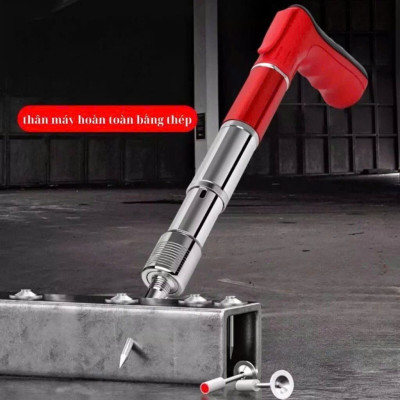 Máy Bắn Đinh Bê Tông Xuyên Sắt Thép Loại Xịn Vỏ Inox – Kèm 100 Đinh Và Hộp Đựng