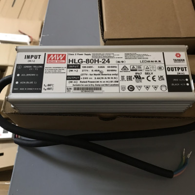 Nguồn LED Driver HLG-80H-24 Meanwell (81.6W 24V 3.4A), Hàng chính hãng