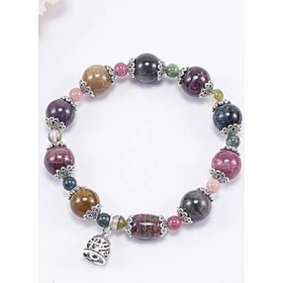 Vòng Tay Phong Thủy Nữ Đá Tourmaline Phối Charm Chuông Bạc (10mm) Nhiều Mệnh Ngọc Quý Gemstones