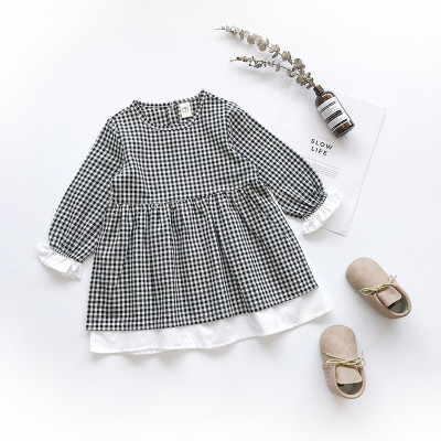 Đầm kẻ caro cho bé gái xinh xắn, 2 lớp cotton thoáng mát, hàng nhập chất đẹp, bé dùng dự tiệc, đi chơi, đi học | MV26