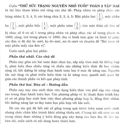 Thử Sức Trạng Nguyên Nhỏ Tuổi Môn Toán Lớp 2 - Tập 2 (Biên Soạn Theo Chương Trình Mới)