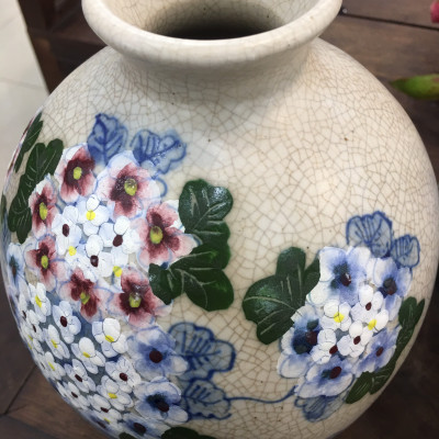 Lọ Hoa Hút Lộc Cổ Nhỏ Đắp Nổi