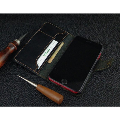 Bao Da cho Iphone 7/8  Da Bò Thật may thủ công