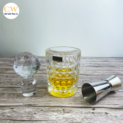 Bộ Bình Ly Rượu Mạnh Whisky Pha Lê Tiệp Khắc Chính Hãng Bohemia Crystalite Diamond