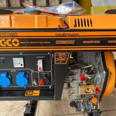 MÁY PHÁT ĐIỆN ĐỘNG CƠ DẦU  3.0KVA (4 THÌ, OHV, 13HP) INGCO GDE30001- HÀNG CHÍNH HÃNG