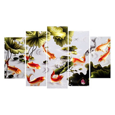 Tranh Ghép Nghệ Thuật Cá Chép Và Hoa Sen TNT42