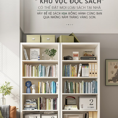 Kệ sách gỗ đa năng để sàn gỗ MDF phủ melamin cao cấp thương hiệu IGA - GP250