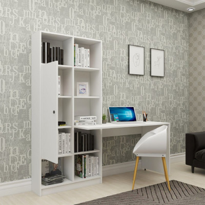 Bàn làm việc liền giá sách tiện lợi SMLIFE Dynasty