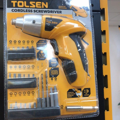 BỘ MÁY VẶN ỐC VÍT KHÔNG DÂY DÙNG PIN 1.300MAH TOLSEN 79010 - HÀNG CHÍNH HÃNG
