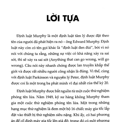 Định Luật Murphy - Làm Sao Để Những Việc Bạn Lo Lắng Sẽ Không Xảy Ra (BV)