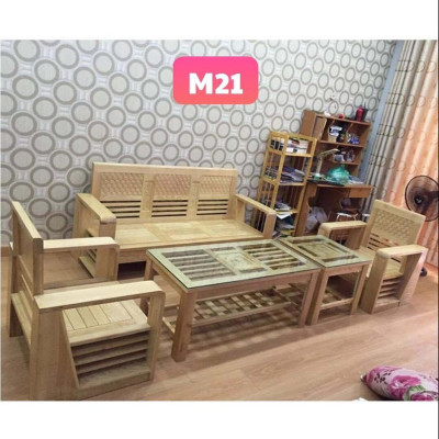 bộ bàn ghế salon M21 gỗ sồi Nga
