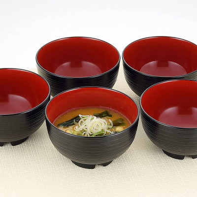 Bát nhựa tròn cao cấp Sensuji Black Ø113mm - Made in Japan