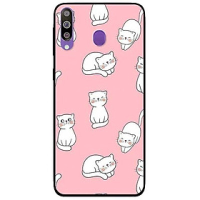 Ốp lưng dành cho Samsung M30 - M30s - M31 mẫu Mèo Trắng Nền Hồng