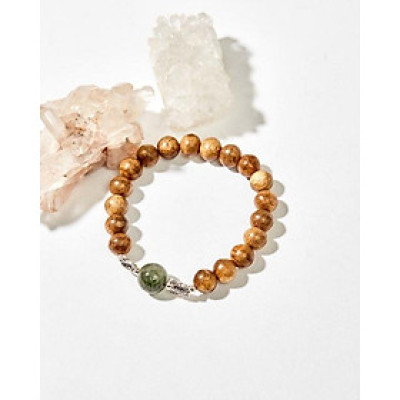 Vòng Tay Trầm Hương Mix Đá Phong Thuỷ Mệnh Mộc Charm Bạc 925 Thuỷ Mệnh Mộc