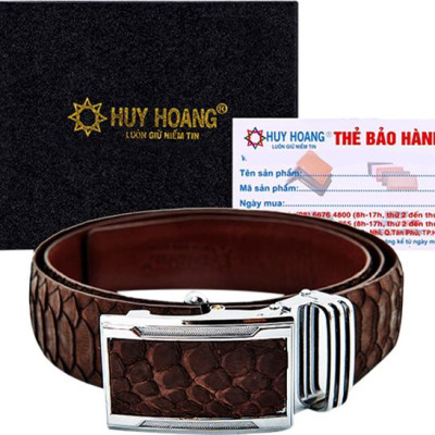 Thắt Lưng Nam Da Trăn VIP Huy Hoàng HT4343 - Nâu