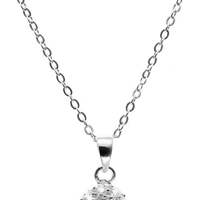 Dây Và Mặt Dây Chuyền Bạc Hiểu Minh DMD087T hình cầu đá trắng