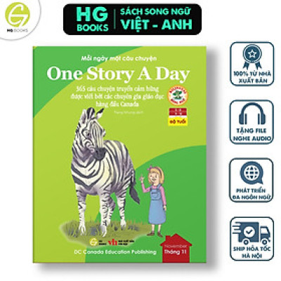 Sách - One Story A Day - CUỐN 11 : 365 câu chuyện phát triển IQ, EQ cho bé - Bản song ngữ tặng kèm file nghe