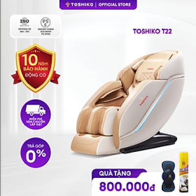 Ghế massage toàn thân Toshiko T22 - Chức năng điều khiển bằng giọng nói, Tự động mát xa trị liệu,  kéo giãn, anion lắng đọng làm sạch không khí, đa dạng các bài massage